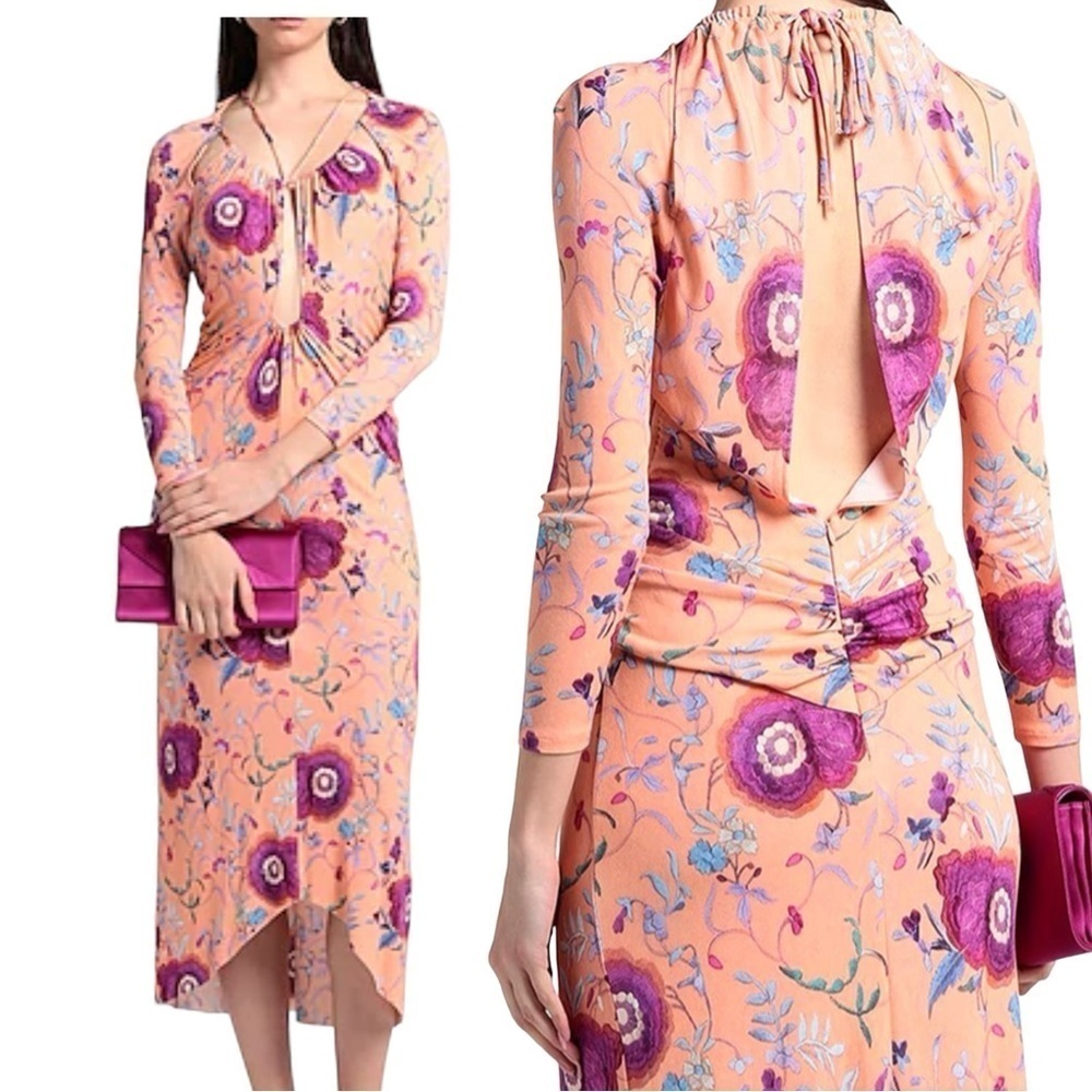 Isabel Marant Jadessi Floral-Print Strappy Cutout Midi Dress Size 40 US 10 NWT